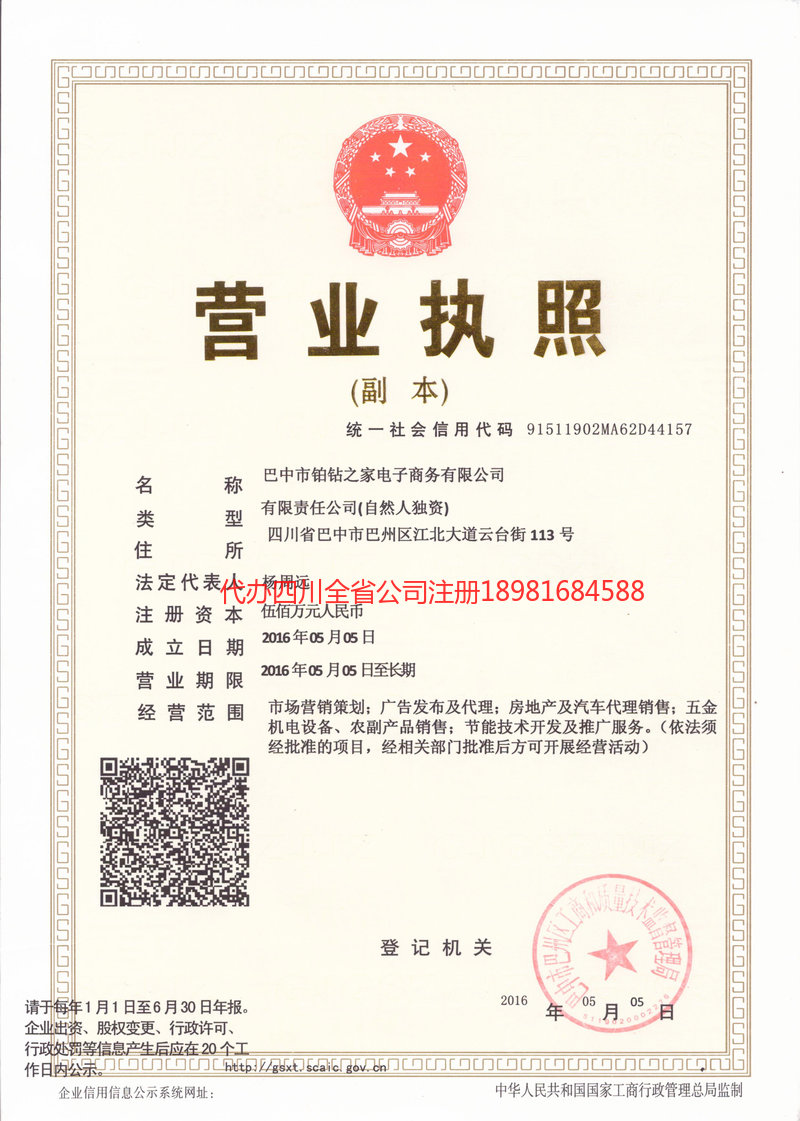 雷州雷州铂钻之家电子商务有限公司